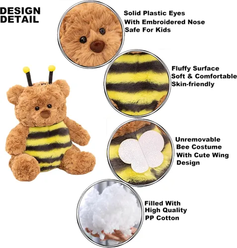 Miniatura 7 de Oso de peluche suave, juguetes de peluche con disfraz de mariquita, oso de peluche, disfraz de mariquita, oso de peluche, regalo para niños y amantes