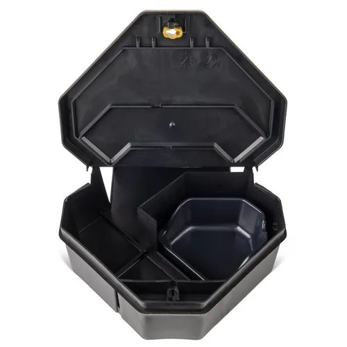 JT Eaton 904 Gold Key Rat Depot - Estación de cebo resistente a manipulaciones con tapa sólida, uso en interiores y exteriores, caja de 6