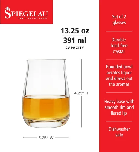 Miniatura 6 de Spiegelau Juego de 2 vasos de bourbon de un solo barril – Cristal de fabricación europea, vasos de whisky modernos, aptos para lavavajillas, juego