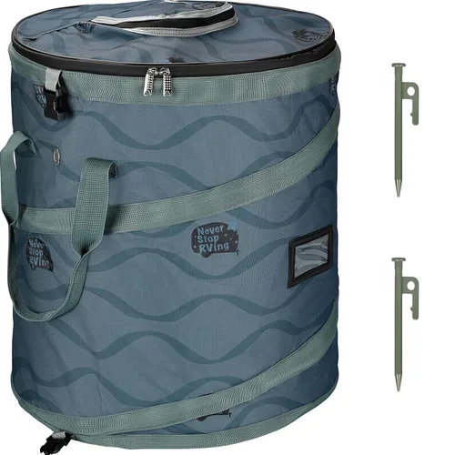 Miniatura 8 de Contenedor de basura desplegable con divisor extraíble, parte inferior resistente, almacenamiento plegable para camping, lavandería, almacenamiento