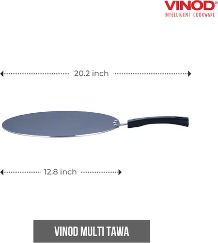 Miniatura 2 de Vinod Cookware - Plancha de cocina plana multi (Tawa) con base de inducción, sartén antiadherente 100% aluminio con superficie antiarañazos, sartén