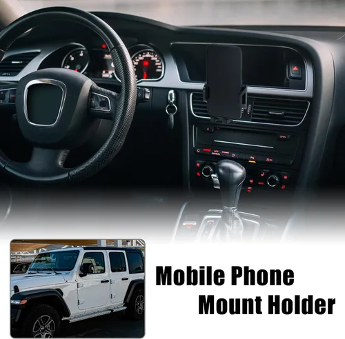 Miniatura 2 de X AUTOHAUX Soporte de teléfono multifuncional de 360 grados, soporte de radio, perno en soporte organizador de soporte para Jeep Wrangler JK JKU
