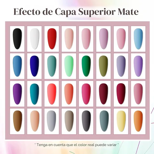 Miniatura 4 de JODSONE Juego de 36 esmaltes de uñas de gel, 32 colores, capa base, capa superior brillante mate y purpurina, juego de esmalte de uñas verde, azul
