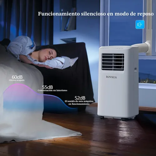 Miniatura 5 de ROVSUN - Aire acondicionado portátil inteligente de 8.000 BTU con WiFi, control remoto y aplicación, enfriador, deshumidificador y ventilador 3