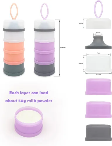 Miniatura 6 de Dispensador de fórmula para bebés, contenedor de fórmula, contenedor dispensador portátil de leche en polvo, contenedor de almacenamiento de viaje