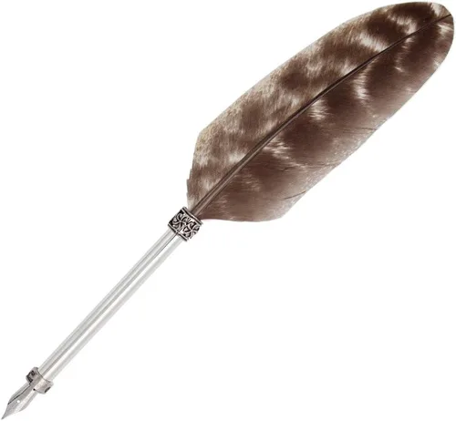 Miniatura 7 de Gullor Pluma de pluma vintage, pluma de inmersión de plumas naturales con caja de regalo, negro y marrón