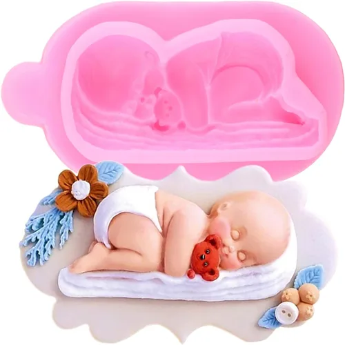 Miniatura 10 de Moldes de silicona para bebé, molde de fondant para pies de bebé, moldes de silicona de mano para baby shower, decoración de pasteles, decoración
