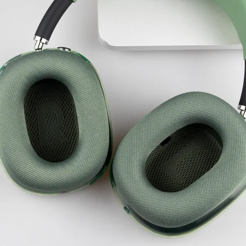 Miniatura 8 de SOPROM Almohadillas de repuesto mejoradas para auriculares supraaurales Airpods Max, almohadillas con tela de malla duradera, espuma más suave, Verde