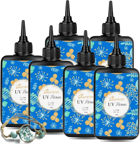 Miniatura 7 de Bsrezn 100g de resina UV dura, resina premezclada transparente para la fabricación de joyas y manualidades (100g)