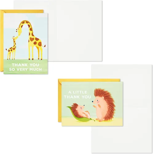 Miniatura 5 de Hallmark Surtido de tarjetas de agradecimiento para baby shower, animales bebés