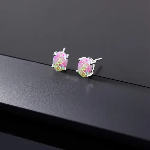 Miniatura 172 de Gem Stone King Aretes de oro de 14 quilates con piedra natal ovalada de 0.315 x 0.236 in Aretes de oro para mujer