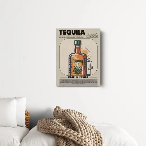 Miniatura 3 de Divertida impresión en lienzo de cóctel para decoración de pared de tequila, 12 x 15 pulgadas, decoración moderna para el hogar, cocina, bar