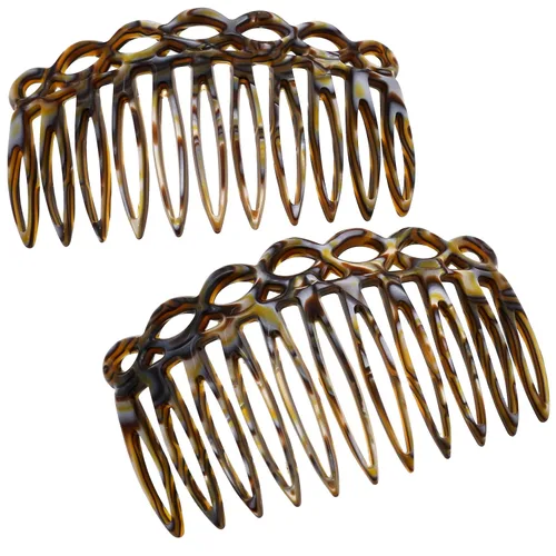 Camila Paris CP3141 Peine lateral francés pequeño hecho a mano Onyx French Twist Peines decorativos de fuerte sujeción para mujer, moño, chignon