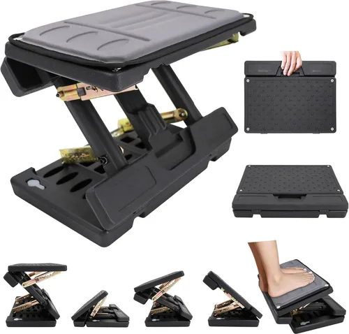 Miniatura 7 de Reposapiés Ajustable Bajo Escritorio - Taburete de Oficina Ergonómico con Masaje, Reposapiernas para Escritorio, Diseño Antideslizante para Hogar