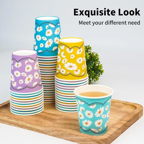 Miniatura 6 de Paquete de 500 vasos de papel desechables de 5 onzas, coloridos vasos pequeños para enjuague bucal, para fiestas, pícnics, barbacoas, viajes