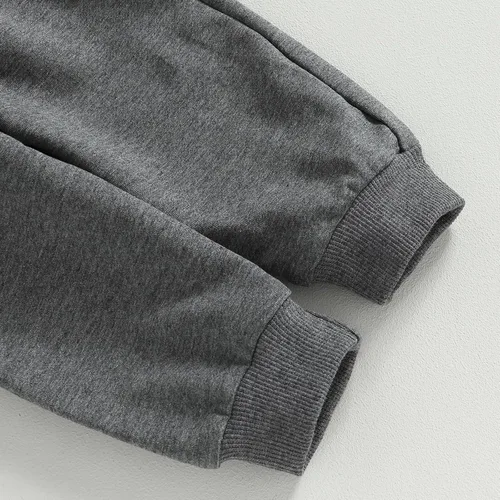 Miniatura 97 de Conjunto de 2 piezas de sudadera de manga larga con cuello redondo y pantalones casuales para bebés y niños pequeños