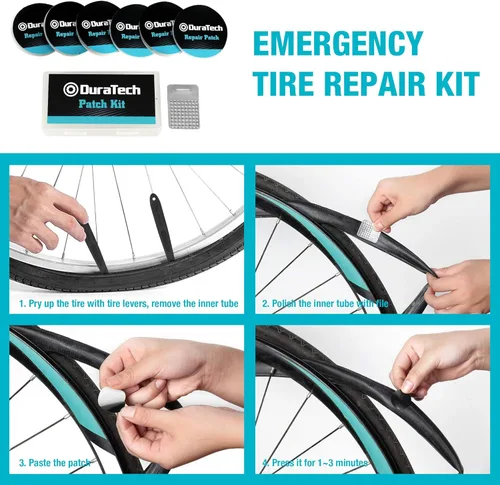 Miniatura 3 de DURATECH Kit de reparación de bicicletas, kit de herramientas de bicicleta de 35 piezas con estuche de transporte, accesorios de bicicleta
