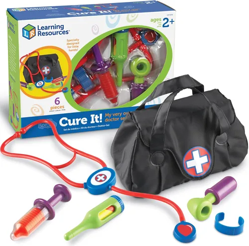 Learning Resources New Sprouts Cure It! Kit médico para niños, juego de simulación, juego de médico, 6 piezas, a partir de 2 años