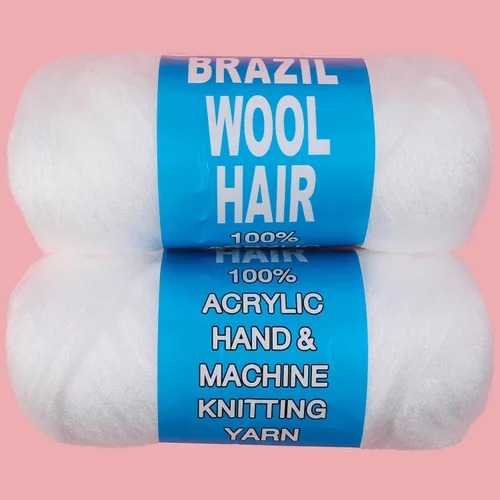 Miniatura 10 de 8 piezas de lana brasileña para trenzas, negro natural, cabello de lana brasileña para trenzar para mujeres, hilo para cabello para locs falsos
