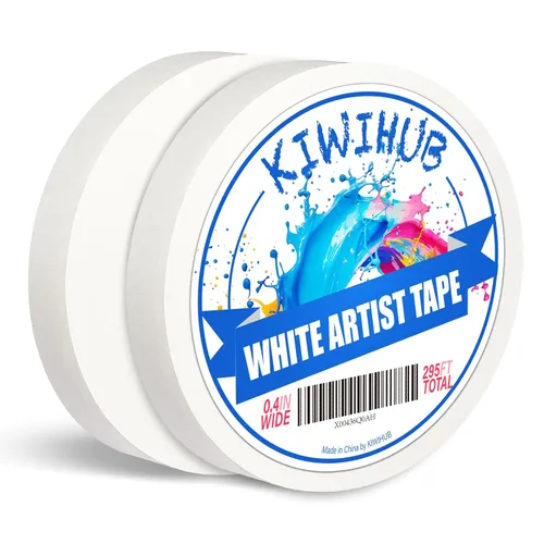 Paquete de 2 cintas artísticas – Cinta de artista profesional para papel de acuarela, cinta blanca de artistas de enmascaramiento para pintar