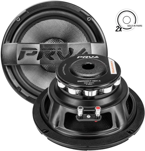 Miniatura 8 de PRV AUDIO Altavoz de rango medio de 8 pulgadas de fibra de carbono, 500 vatios, 4 ohmios, neodimio 8MR500CF-NDY-4, resistente al agua, altavoz