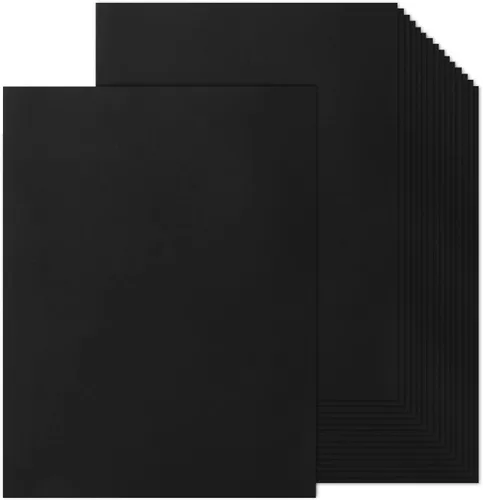 100 hojas de cartulina negra de 8.5 x 11 pulgadas, papel de impresora Goefun de 80 libras para Halloween, invitaciones, álbumes de recortes, Negro