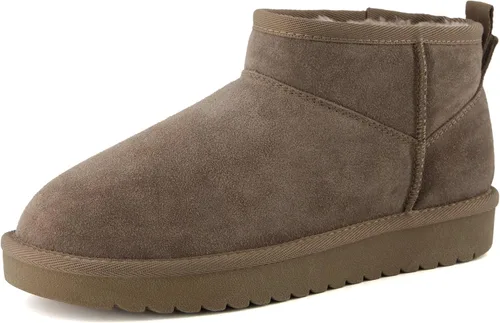 Miniatura 45 de CUSHIONAIRE, Hip 2 - Botas de nieve de gamuza auténtica para mujer, sin cordones, con cómodo forro de piel de oveja sintética + espuma viscoelástica