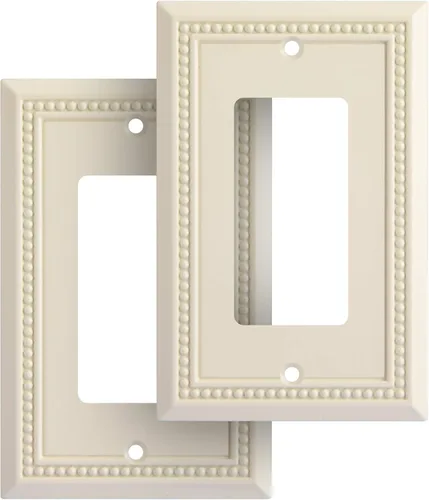 Miniatura 59 de Henne Bery Sunken Pearls - Placa de interruptor/placa de pared y cubierta de salida (decorador individual, 2 unidades, negro mate)