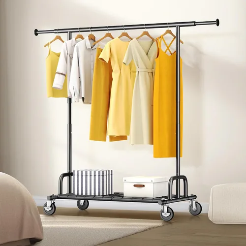 Miniatura 5 de HOKEEPER Perchero de Ropa Plegable Perchero de Ropa Plegable Capacidad 525 LBS Percheros de Ropa con Ruedas Resistente Perchero Rodante para Colgar