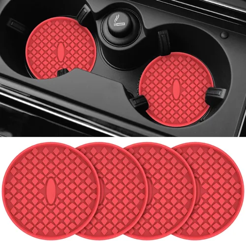 Miniatura 15 de ME.FAN Posavasos para Coche [Paquete de 4] Posavasos de Silicona para Coche/Tapetes para Tazas, Accesorios para Interior de Coche Antideslizantes