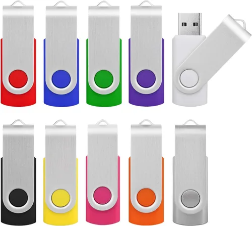Miniatura 9 de KOOTION 20 unidades de unidades flash USB de 1 GB, unidades flash a granel, memorias 1G, unidades de pulgar giratorias 2.0, negro, paquete de 20