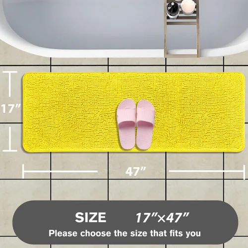 Miniatura 422 de Alfombra de baño pequeña de 12 x 18 pulgadas, lavable y absorbente, antideslizante, alfombra de baño de felpilla gruesa y suave para baño, ducha