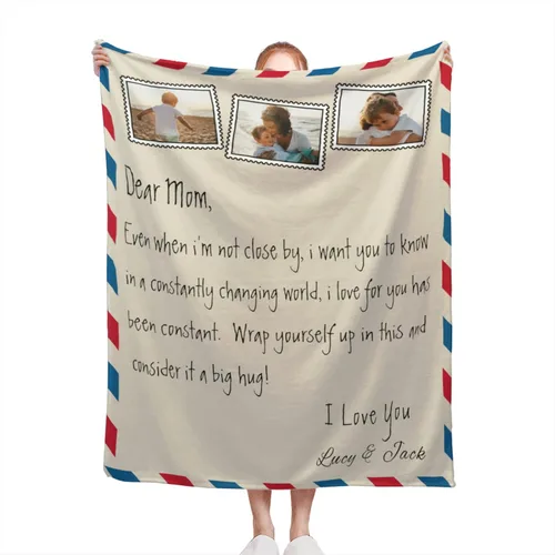 Miniatura 32 de Manta personalizada con texto de fotos, manta personalizada con mis propias fotos, manta conmemorativa personalizada para madres para mamá, papá