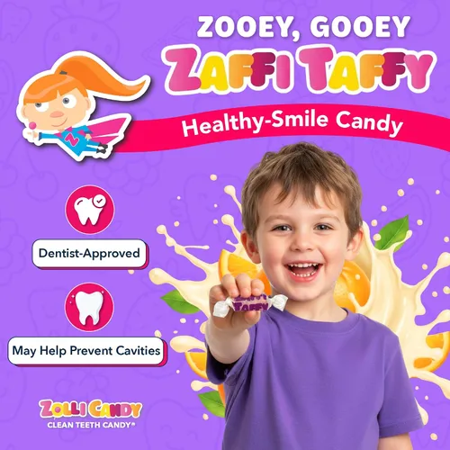 Miniatura 3 de Zaffi Taffy Dulces Sin Azúcar - Sin Colorantes, Keto y Apto para Diabéticos, Golosinas Aprobadas por Dentistas para Niños (Crema de Naranja 5.0 oz)