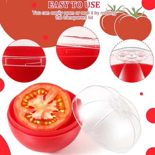 Miniatura 2 de Contenedores para almacenamiento de tomate, organizador reutilizable para refrigerador, organizador individual para mantener lima y tomate frescos