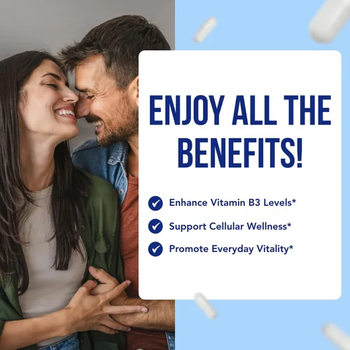 Miniatura 5 de Resveratrol con vitamina B3 Nicotinamida 500mg Precursor NAD+ y complejo de longevidad con forma de nicotinamida de vitamina B3 Niacina sin