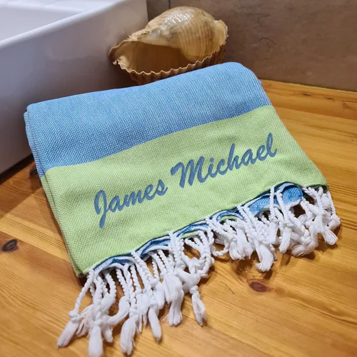 Miniatura 3 de Toalla de baño Cacala 100 % de algodón, pestemal turco rayado