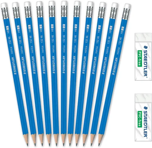 Miniatura 2 de STAEDTLER Norica #2 HB Lápices de clase con gomas de borrar, juego de suministros escolares de 144 unidades, plomo resistente a la rotura, lápices
