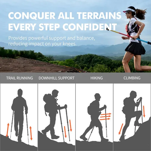 Miniatura 6 de AONIJIE Trekking Poles 2-Pack - Anti-Shock Ultra-Light Collapsible Walking & Hiking Sticks for Trail Running, Backpacking, Camping