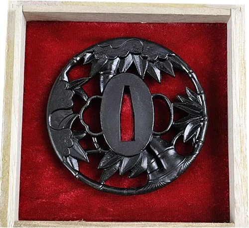 Miniatura 3 de Handmade Sword - Espada Samurai de aleación de hierro Tsuba, con caja de madera, para espadas Katana Wakizashi iron alloy tsuba hand guard, choose