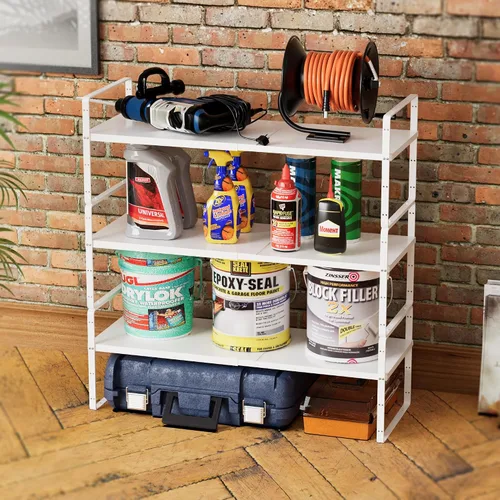 Miniatura 9 de SANNO Organizador de estantes de cocina expandibles, altura ajustable, gran apilable, armario de cocina, organizador de despensa y mostrador, Negro