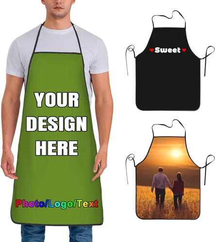 Miniatura 22 de Delantal de chef personalizado para hombres y mujeres, para cocinar, con nombre, logotipo, foto, regalos de cocina para familiares y amigos