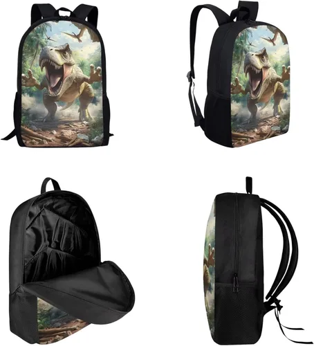 Miniatura 12 de HUGS IDEA Juego de 3 bolsas escolares con aislamiento térmico para el almuerzo, estuche para lápices
