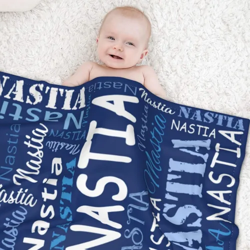 Miniatura 3 de Mantas de bebé personalizadas para niño y niña, manta de bebé personalizada con nombre para niños y adultos, mantas suaves personalizadas
