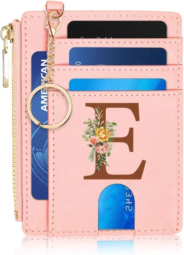 Miniatura 31 de Tarjetero para mujer minimalista y delgado con bolsillo frontal, bloqueo RFID, cartera compacta con ventana para identificación y bolsillo