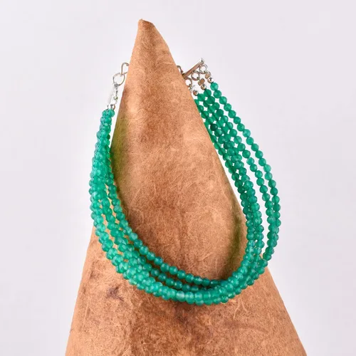 Miniatura 23 de Pulsera de piedras preciosas naturales, cuentas microfacetadas de 5 hebras, piedra energética, cristales curativos, chapado en plata, ajustable