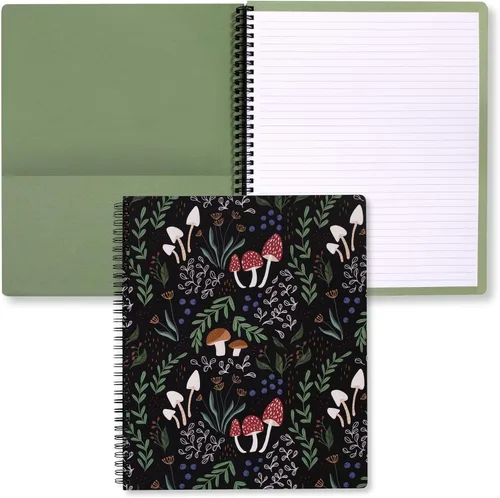 Miniatura 18 de Steel Mill & Co - Cuaderno de espiral grande con rayas universitarias, 11" x 9.5", tapa dura y 160 páginas forradas, diseño floral rosa