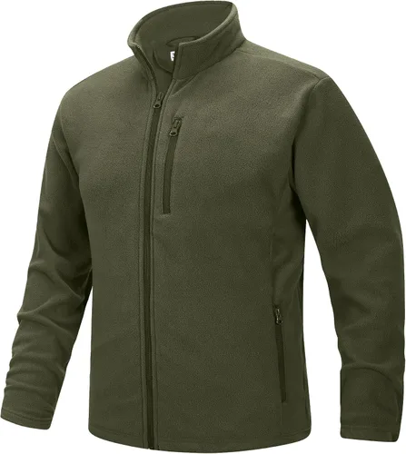 Miniatura 6 de 33,000ft - Chaqueta de forro polar con cremallera completa para hombre, ligera, cálida y suave, chaquetas de manga larga con bolsillos
