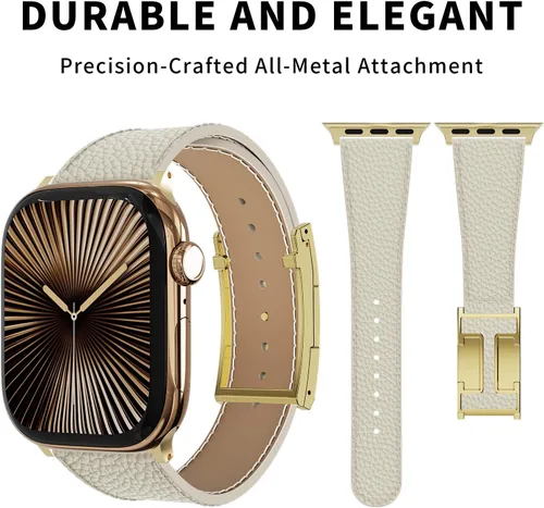 Miniatura 7 de Correa de reloj magnética de cuero compatible con Apple Watch Ultra 49 mm, 46 mm, 45 mm, 44 mm, 42 mm, 41 mm, 40 mm, 38 mm, correa de repuesto