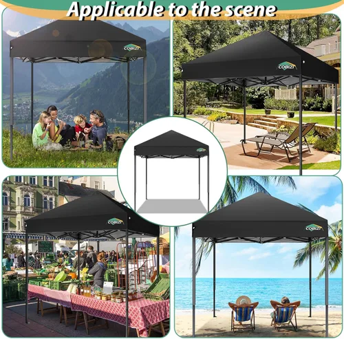 Miniatura 2 de COBIZI Tienda de campaña desplegable de 6.6 x 6.6 pies, toldo resistente, fácil de instalar, impermeable, para exteriores, fiestas, playa, jardín